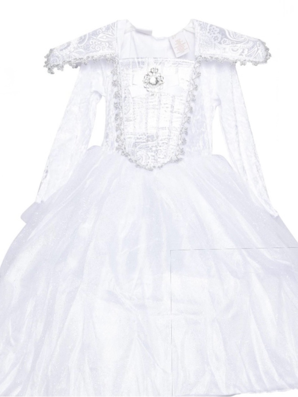Fairy Dust Girl Ice Princess Costume Elegant White Silver Dress Costume Size 5-6